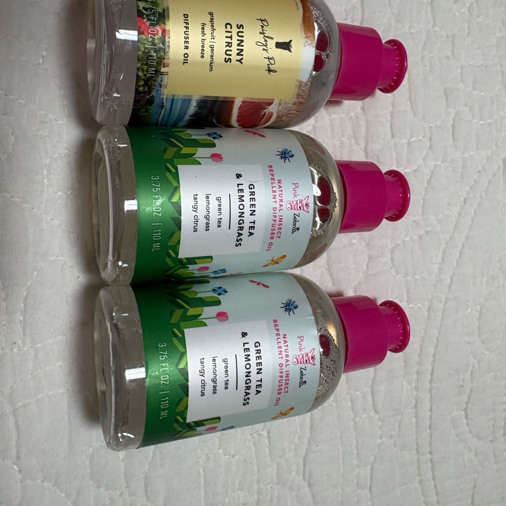 Pink zebra Green Tea & Lemongrass and sunny citrus  diffuser oil